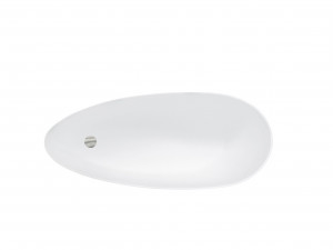 Cada freestanding compozit Besco Keya alba 165x70 cm - Img 2
