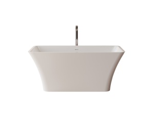 Cada freestanding dreptunghiulara, compozit alb lucios, 150x76.2x62.5 cm, Foglia Minerva - Img 2