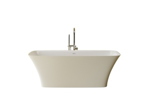 Cada freestanding dreptunghiulara, compozit alb lucios, 174.5x75.3x60 cm, Foglia Harmony - Img 2