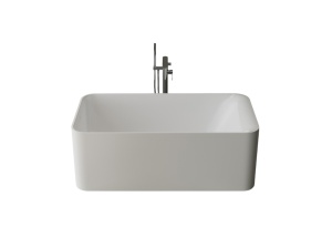 Cada freestanding dreptunghiulara, compozit alb mat, interior lucios, 150x76.2x53.5 cm, Foglia Toscana - Img 2