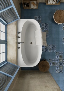 Cada freestanding Miraggio Anna compozit 175x85 cm alb lucios - Img 3