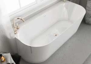 Cada freestanding Miraggio Bali, compozit, 170x75 cm alb lucios - Img 3