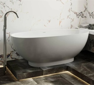 Cada freestanding Miraggio Brave compozit 155x75 cm alb lucios