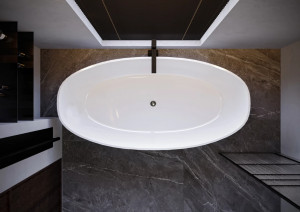 Cada freestanding Miraggio Mateo, compozit, 180x87 cm alb lucios - Img 4