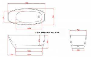 Cada freestanding ovala 9018, acril, 170x75 cm - Img 9