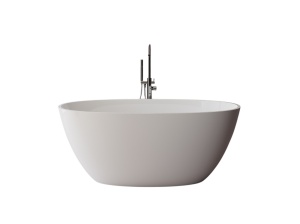 Cada freestanding ovala, compozit alb mat, interior lucios, 149.9x76.2x61 cm Foglia Monaco - Img 2
