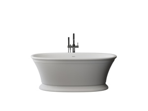 Cada freestanding ovala, compozit alb mat, interior lucios, 167x83x62.5 cm, Foglia Millesime - Img 2