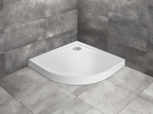 Cadita de dus semirotunda Radaway Doros A Compact Stone White 90x90 cm