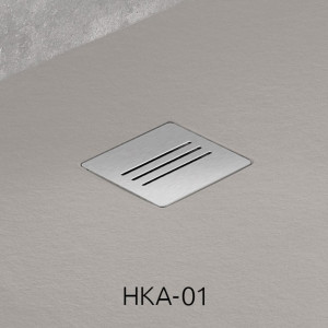 Cadita dus dreptunghiulara compozit Radaway Kyntos F 150x80x3 cm, gri cemento - Img 2