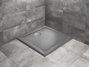 Cadita dus patrata Radaway Doros C Stone Anthracite 90x90 cm
