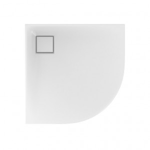 Cadita dus semirotunda Cersanit Tako slim, cu sifon 90x90x4 cm, alb lucios
