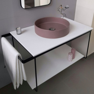 Cadru metalic cu blat, polita si lavoar Kuma ZOOM CI39 LOFT style, RECTOR, 80 cm - Img 3