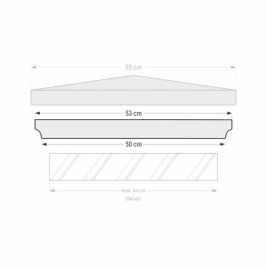 Capitel capac stalp gard Star Stone 55x55(50x50/53x53)x5 cm, silver - Img 2