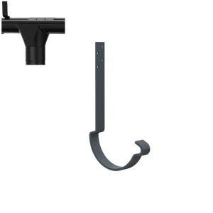 Carlig jgheab pentru sistem pluvial Metigla, metalic, D 125 mm, negru (RAL 9005)