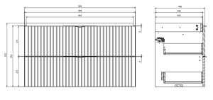 Dulap baie suspendat Cersanit Tirso 100 cm pentru lavoar, MDF, casmir mat - Img 3