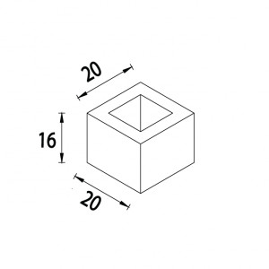Element gard Petra Robusto 20x20x16 cm, maro - Img 2