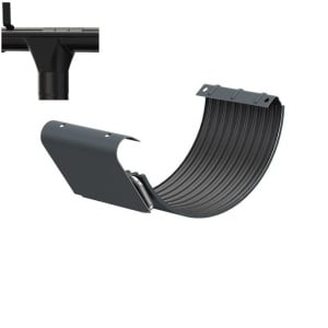 Element imbinare jgheab pentru sistem pluvial Metigla, metalic, D 125 mm, negru (RAL 9005)