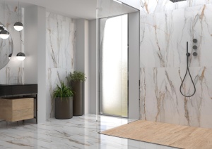 Gresie rectificata TAU Ceramica Kian Gold lucioasa 60x120 cm - Img 2