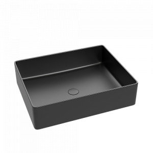 Lavoar baie dreptunghiular pe blat Color, 48x37x13 cm, negru