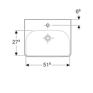 LAVOAR GEBERIT SMYLE SQUARE 55X44 CU ORIFICIU BATERIE SI PREPLIN - Img 8