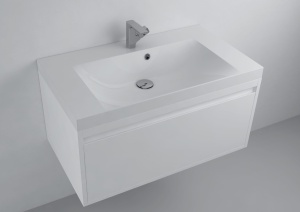 Lavoar incastrat din compozit, dreptunghiular, alb lucios, 81 x 46.4 cm, Foglia Modulo