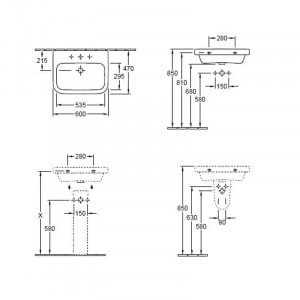 Lavoar incastrat Villeroy&Boch Architectura 60x47 cm, alb - Img 6
