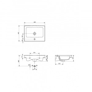 Lavoar mobilier Cersanit Crea 60x44.5 cm alb - Img 3