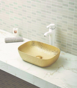 Lavoar pe blat Art Basin A426-GG 45.5x32x13.5 cm auriu