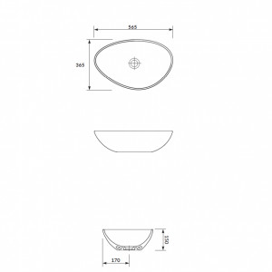 Lavoar pe blat Cersanit Moduo asimetric 55x36.5x15 cm alb - Img 3