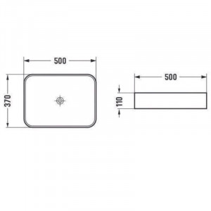 Lavoar pe blat Dione, dreptunghiular, 50x37x11 cm, efect marmura - Img 2