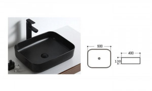 Lavoar pe blat E5004, 50x40x13 cm, negru