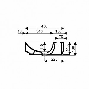 LAVOAR PE BLAT GEBERIT VARIFORM, ELIPTIC, CU BANC CU ORIFICII DE ROBINET B-60CM,T-45CM,PREAPLIN VIZIBIL, ALB - Img 3
