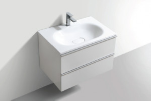 Mobilier cu lavoar marmura alb lucios Kuma ANNE MARIE 75 M gloss - Img 3