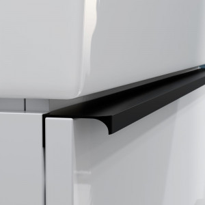 Mobilier suspendat Cersanit Virgo pentru lavoar incastrabil 60 cm, alb, manere negre - Img 4