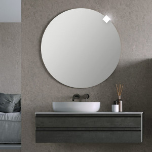 Mobilier suspendat Kolpasan Alexis cu blat alb pentru lavoar, 120 cm, Dark Concrete