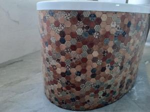 Mozaic sticla Terre mix beige, 31.7x30.7 cm - Img 5