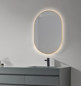 Oglinda cu iluminare LED Belform Fortuna, senzor touch, ovala, slim, 60x85x3 cm - Img 2