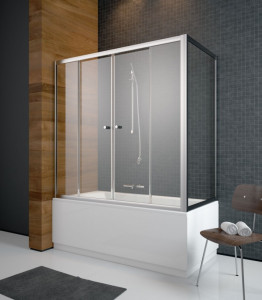 Paravan cada Radaway Vesta Dwd+S, 2 usi glisante si perete lateral fix, 170+75xH150 cm