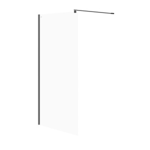 Paravan dus Walk-In Cersanit Mille negru 80xH200 cm, sticla 8 mm