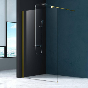 Paravan dus Walk-In Mediterraneo Foxy Gold Easy Clean 100xH200 cm, sticla 8 mm, auriu periat