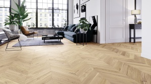 Parchet triplustratificat Barlinek Classico Line - Chevron Stejar Salt 130 x 725 x 14 mm - Img 2