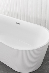 PROMO Cada freestanding acril Reno riflata, 170x75 cm, alb lucios - Img 4