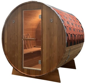 Sauna finlandeza de exterior Sanotechnik Bergen, 3-4 persoane, 180x180x188 cm - Img 2