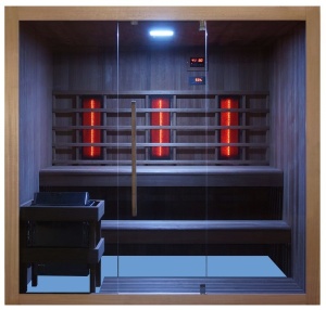 Sauna mixta, finlandeza si infrarosu Sanotechnik Kotka, 4-5 persoane, 150x200x190cm - Img 3