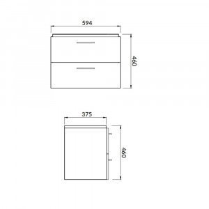 SET B278 Mobilier suspendat cu lavoar Cersanit Lara Mille Slim, 60 cm, gri - Img 2
