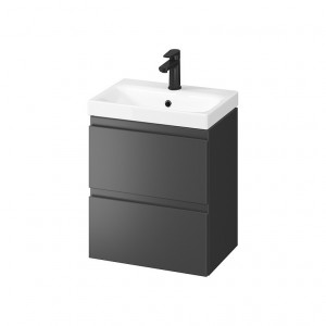 SET B815 Mobilier suspendat Cersanit MODUO SLIM cu lavoar 50 cm, antracit - Img 2