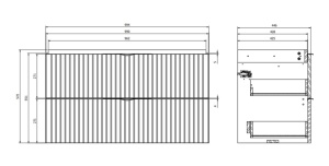 Set dulap suspendat cu lavoar Cersanit Tirso Fiord mat, 100 cm - Img 5
