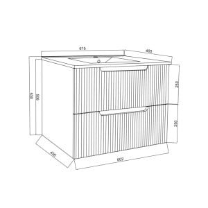 Set mobilier riflat cu lavoar Fluminia Malta 60, cu sertare soft close, alb - Img 5