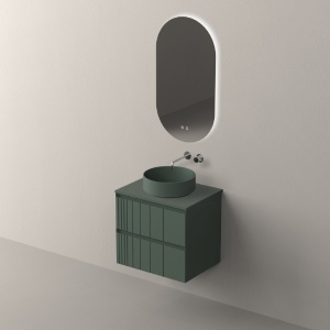 Set mobilier suspendat cu blat Nofer Pole 60 cm, mint mat - Img 2