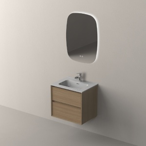Set mobilier suspendat cu lavoar Nofer Cool 60 cm, mud